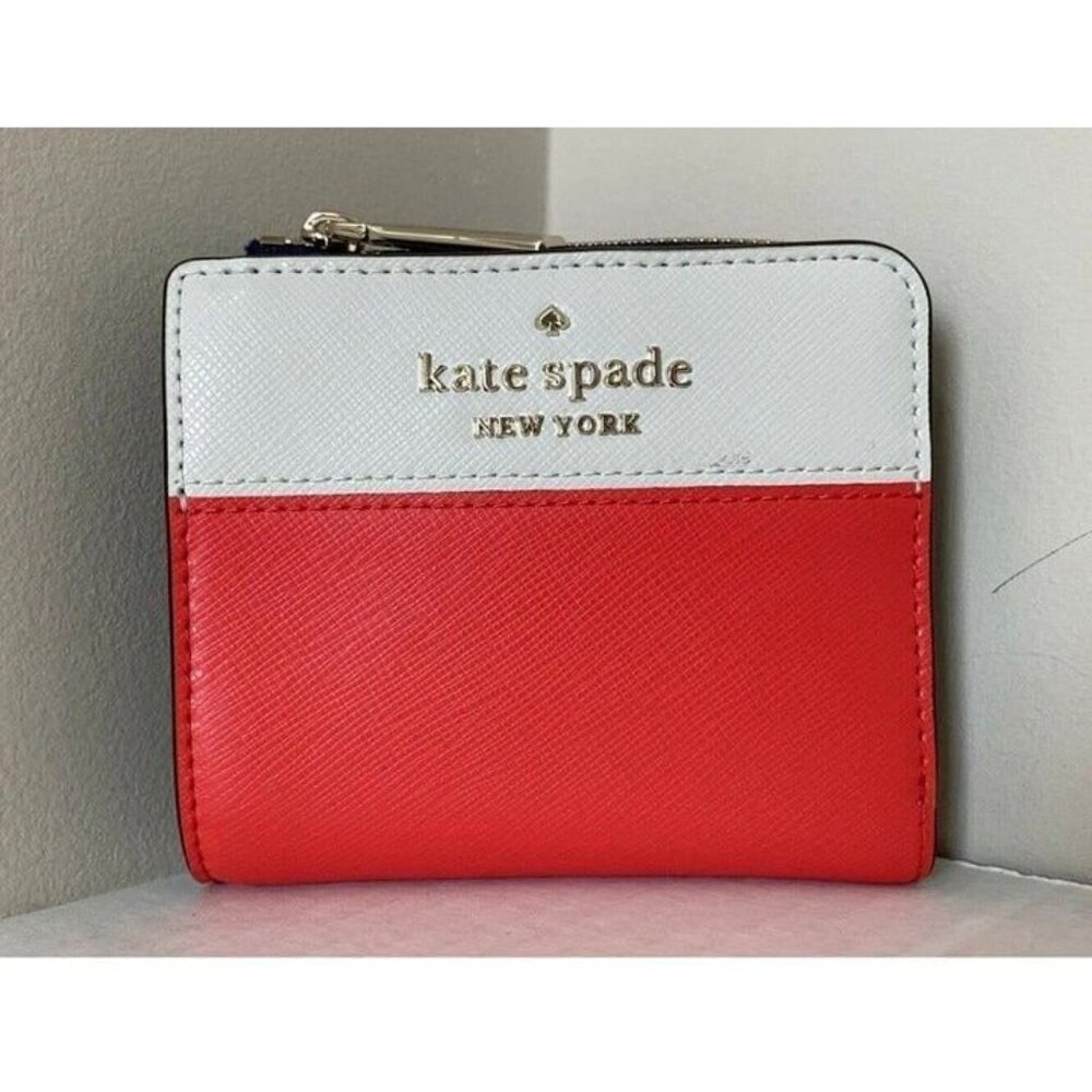 Kate Spade bifold wallet L zip red multi